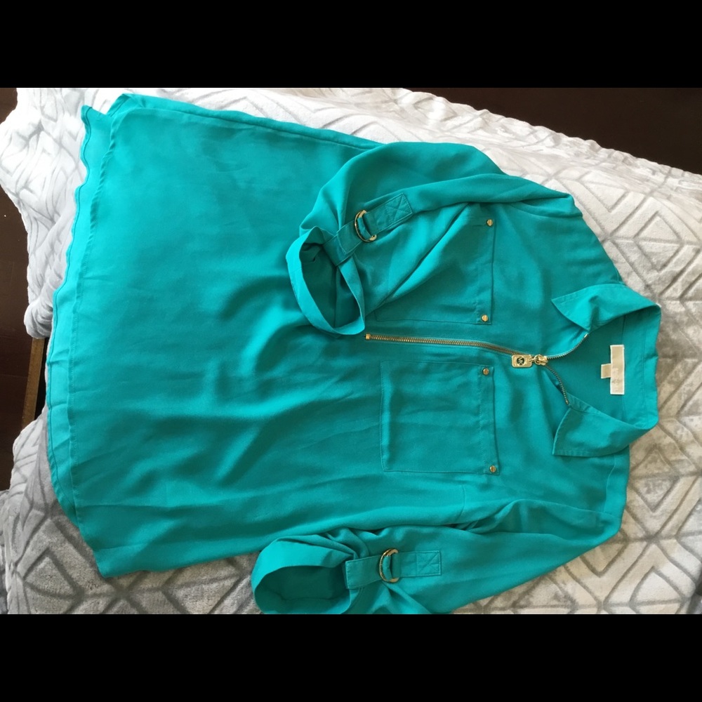 Michael Kors NWOT Teal Blouse